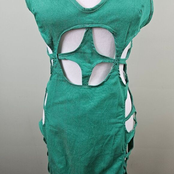 NWOT Halfheart Step Up Mini Dress. Green Lrg#027 - Picture 5 of 16
